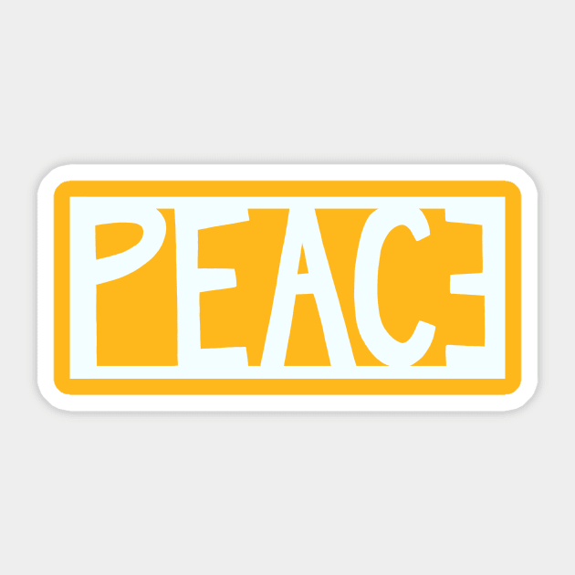 Peace in white Sticker by BraveMaker